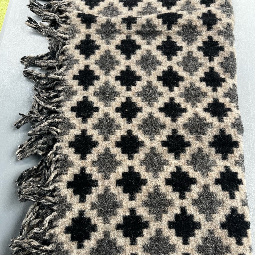 Alpaca Blanket/Throw with Peruvian geometric print